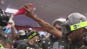 Houston Astros celebrate World Series win in the locker room