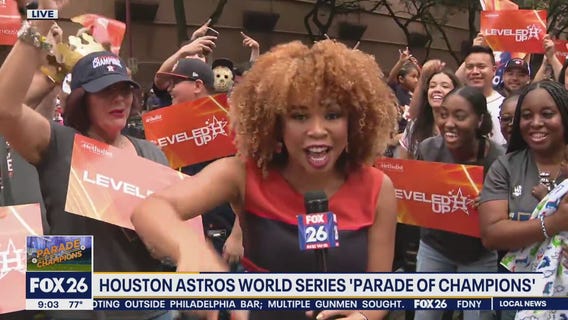 Fans pack out the start of the Astros World Series parade route