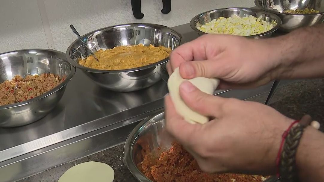 Making empanadas at Little Patagonia in Houston