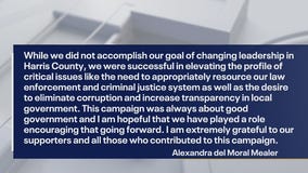 Harris County Judge race: Alexandra del Moral Mealer issues statement on election