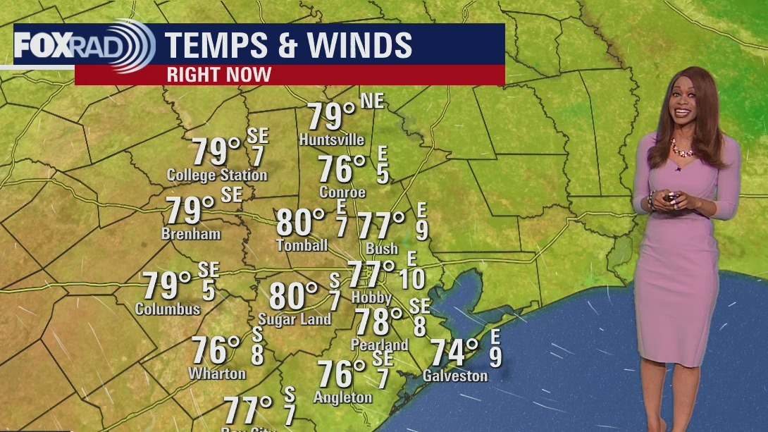 Warm, temps in the 70s Thursday evening as cold front approaches