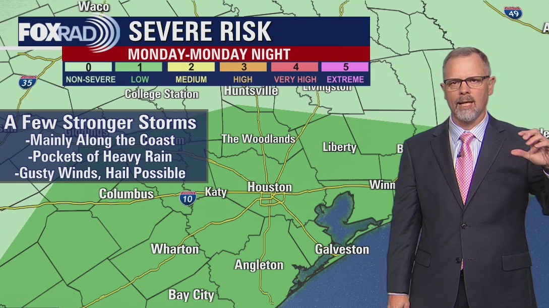 Partly cloudy, temps in the 50s this Sunday evening