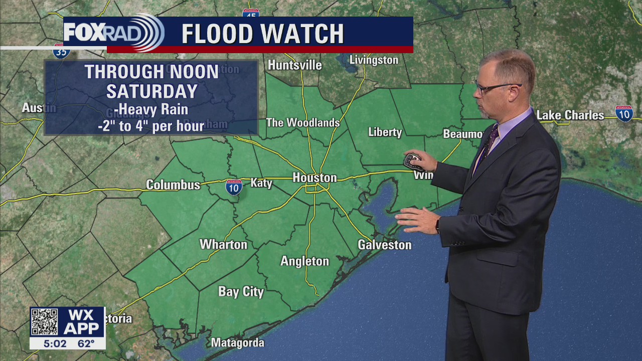 Flood watch through Saturday afternoon in Houston