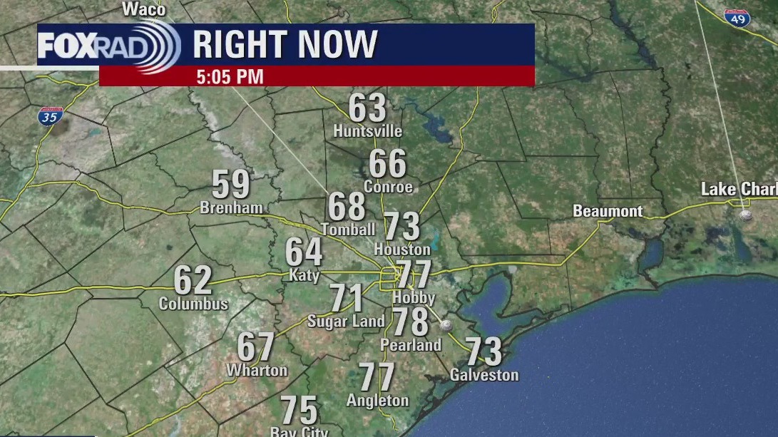 Cloudy, humid with temps in the 70s Saturday evening