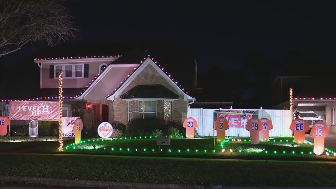 Pearland home celebrating Christmas and the Astros World Series win at the same time
