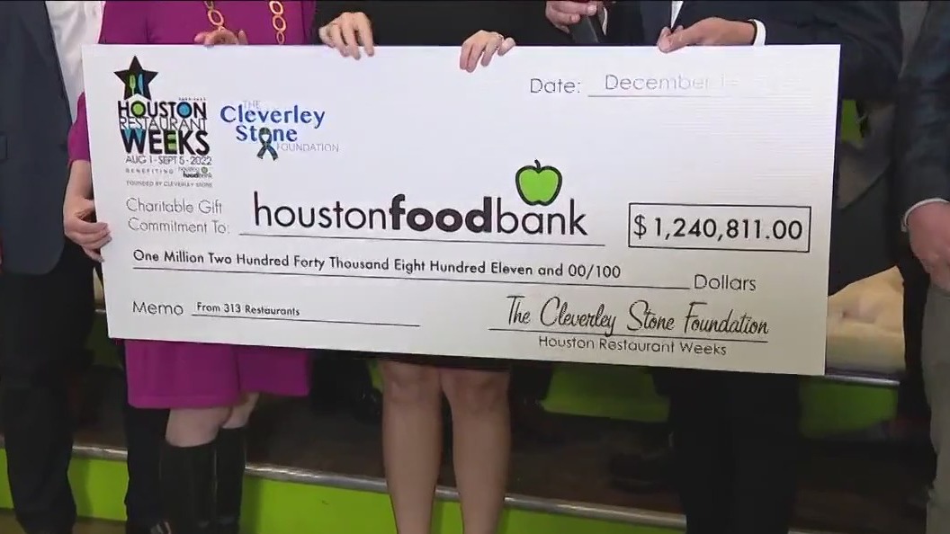 Houston Restaurant Weeks check presentation: $1.2M raised for Houston Food Bank