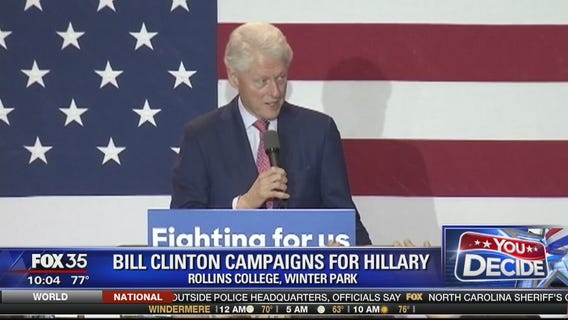 President Clinton campaigns in Orlando for wife
