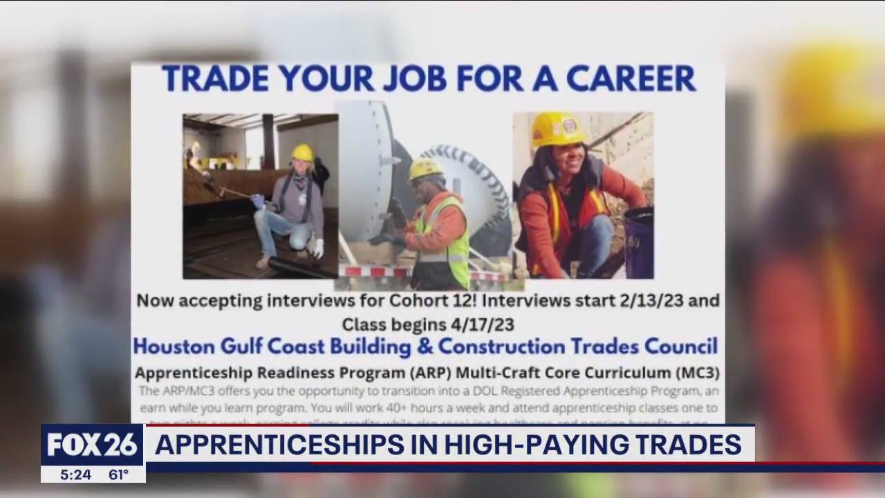 Apprenticeships in high-paying trades