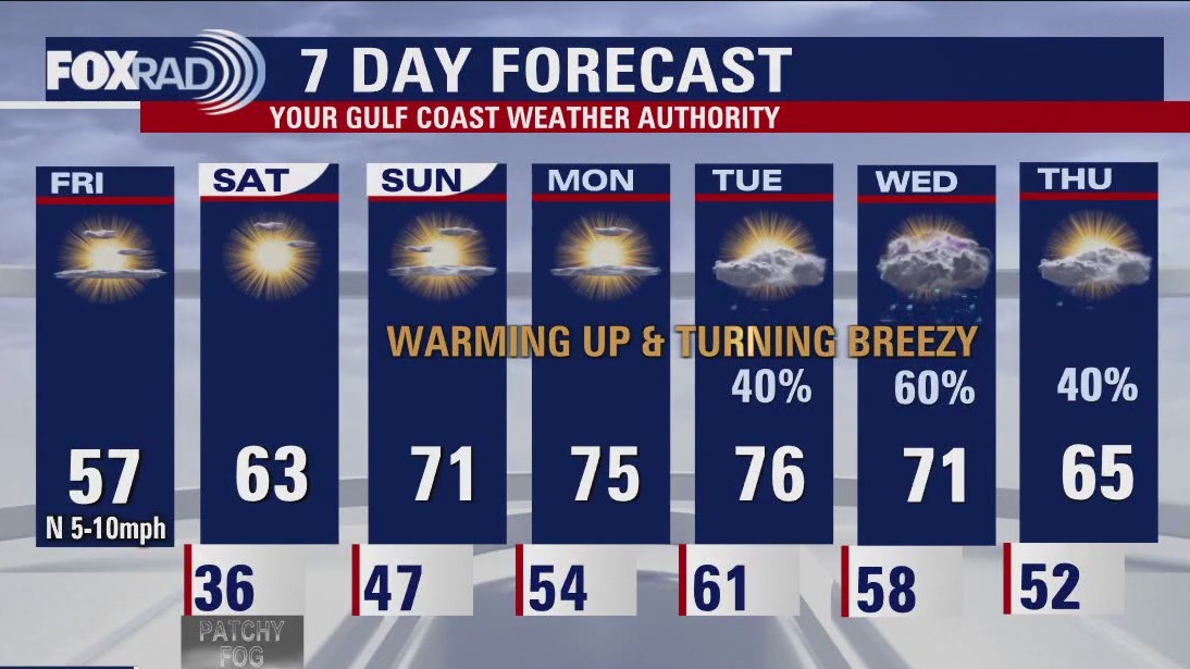 Friday weather forecast for Houston