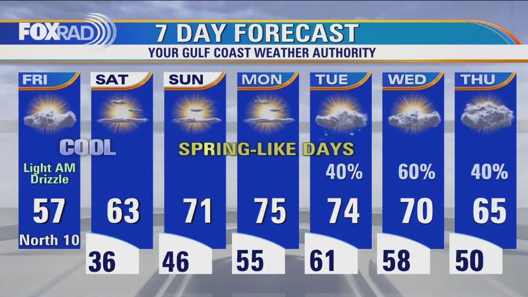 Friday weather forecast for Houston