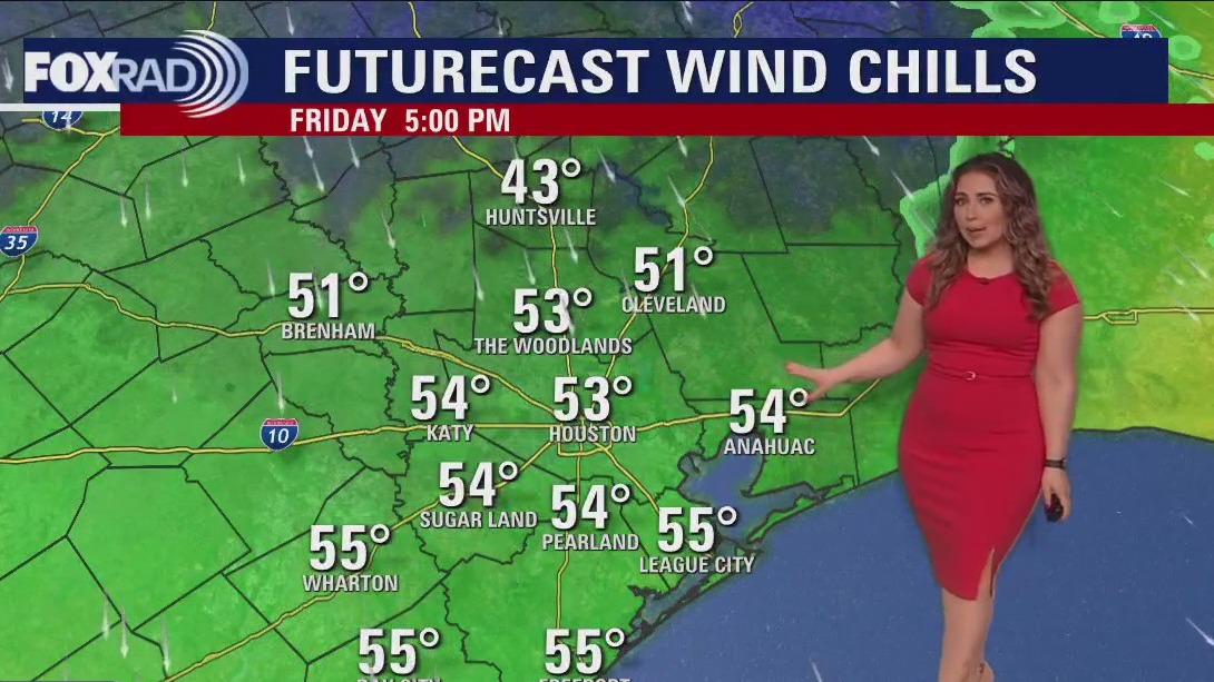 Breezy, chilly Friday afternoon in the 50s