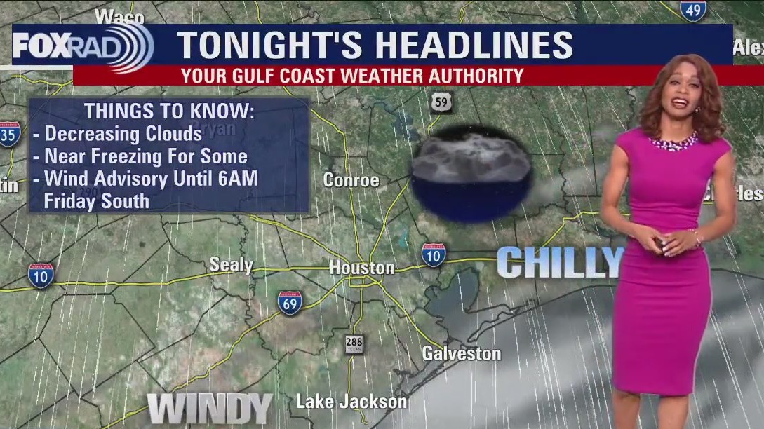 Windy, chilly Thursday evening in the 50s