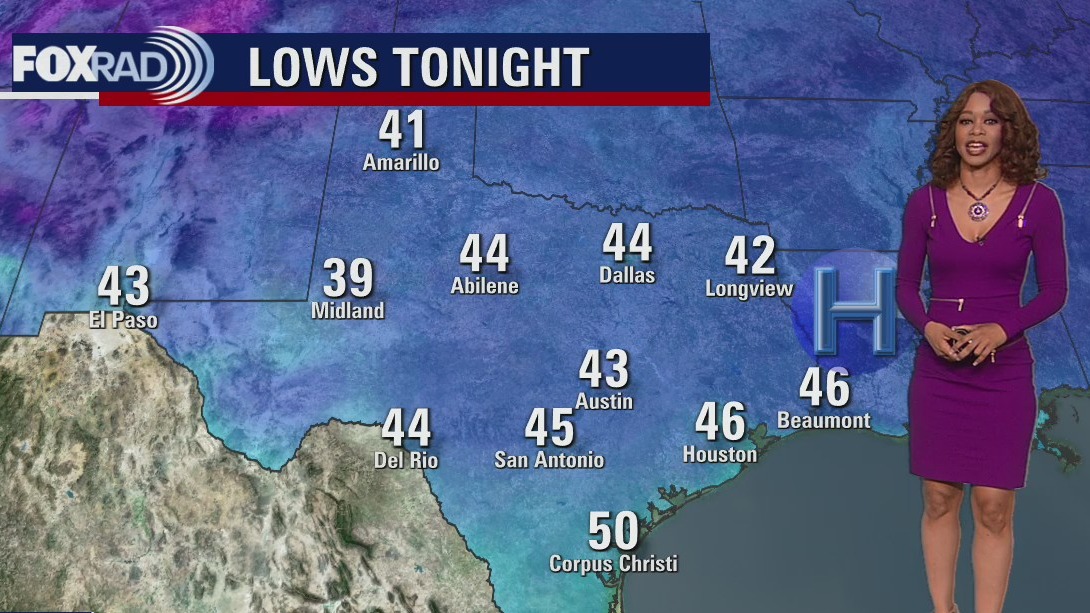 Cold temps in the 40s Saturday evening