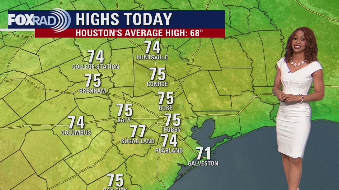 Warmer weather Sunday evening in the 70s