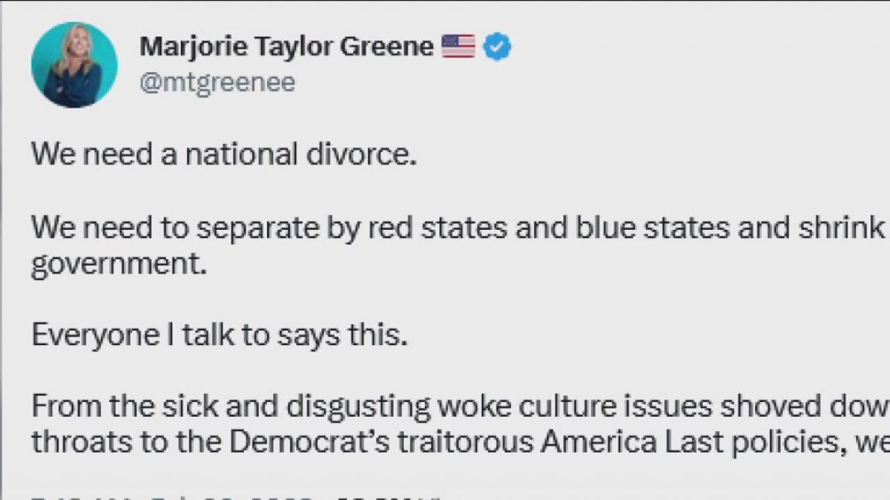 Marjorie Taylor Green wants a "National Divorce"