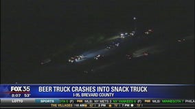 Beer, potato chip truck crash