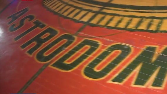 Original 1971 NCAA Men's basketball championship court on display at Houston business