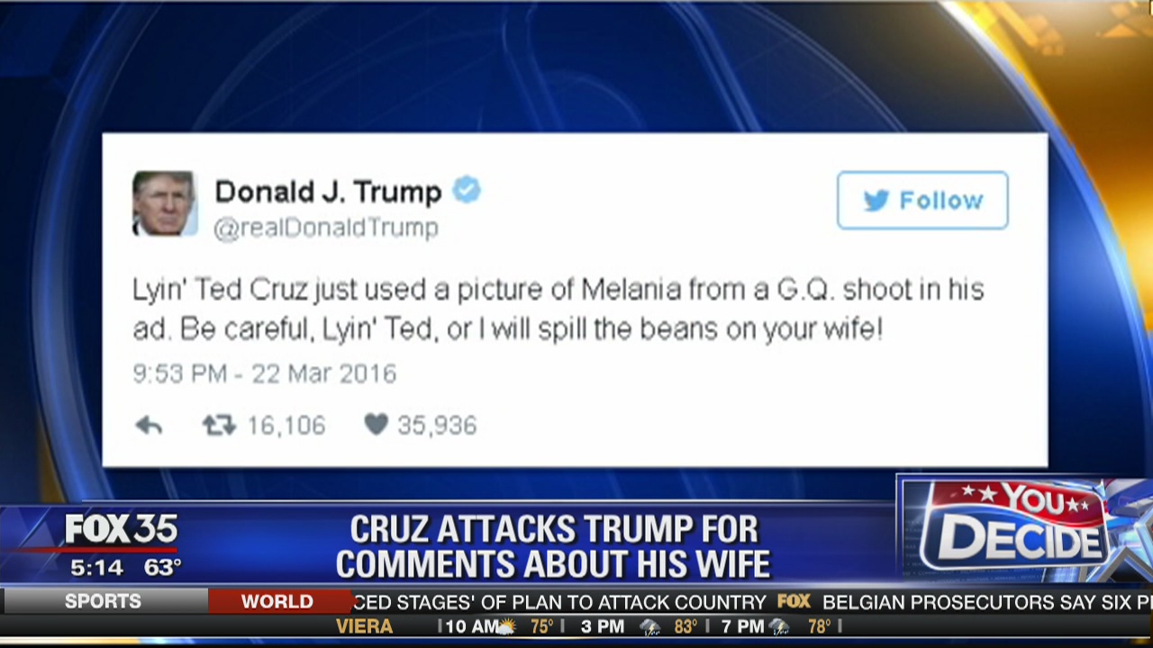 Cruz-Trump spat over wives
