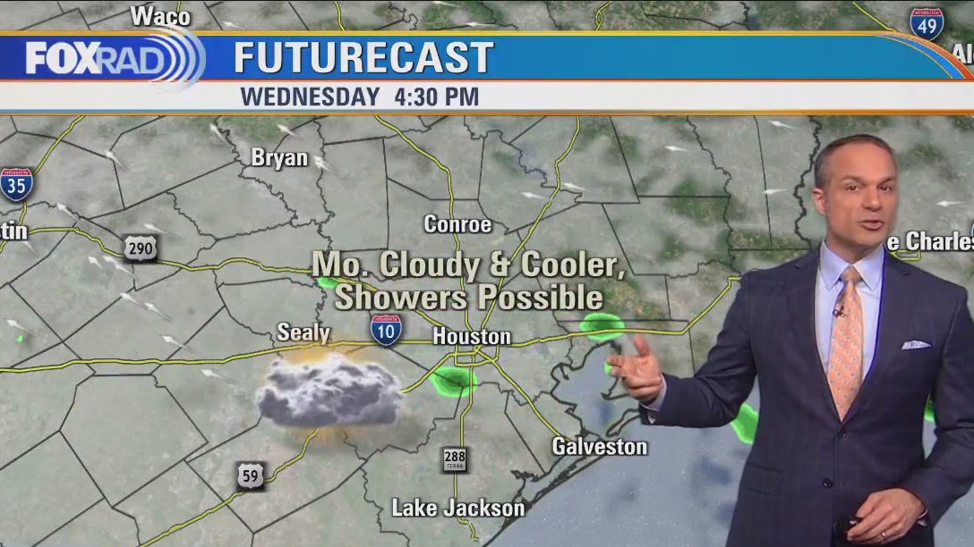 Houston weather: Scattered light showers Wednesday, then partly cloudy with highs near 70