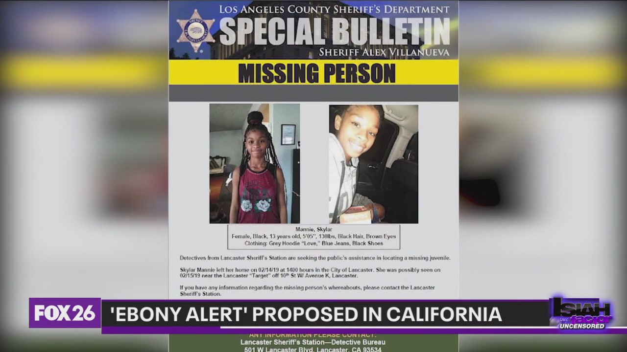'Ebony Alert' for missing Black women and girls proposed in California