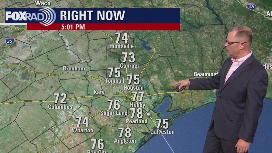 Houston weather: Pleasantly warm Sunday evening in the 70s