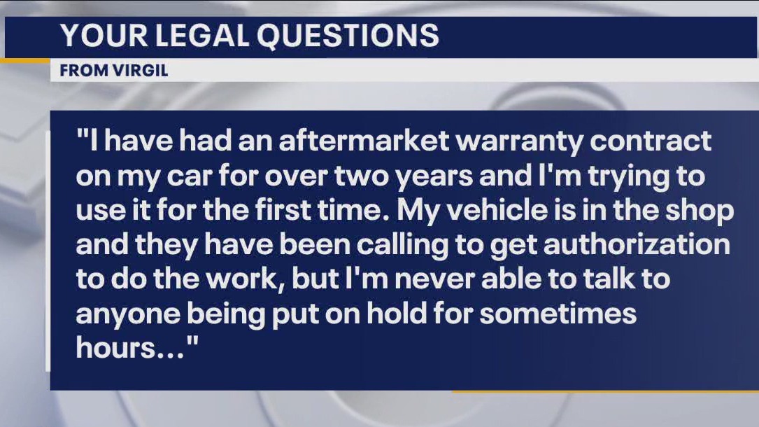 Your Legal Question: Vehicle aftermarket warranty; uninsured driver; probating will