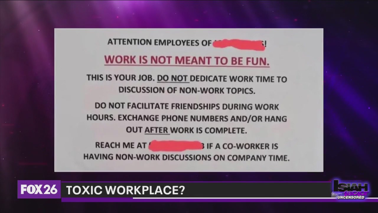 'Work is not meant to be fun' note at workplace goes viral