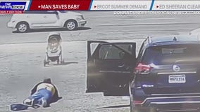 CAUGHT ON CAMERA: Baby stroller nearly rolls into traffic