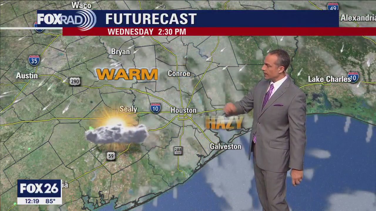 Houston weather: Warm, hazy Wednesday afternoon in the 70s