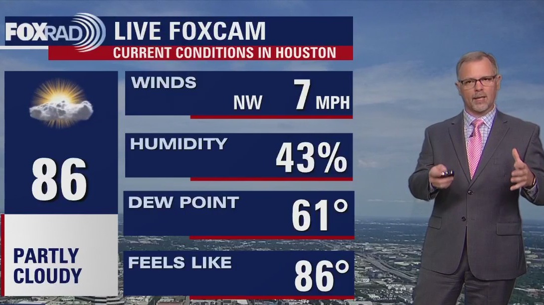Houston weather: Partly cloudy Sunday evening in 80s, showers expected next few days