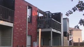 Lightning strikes a Houston apartment complex causing a large fire