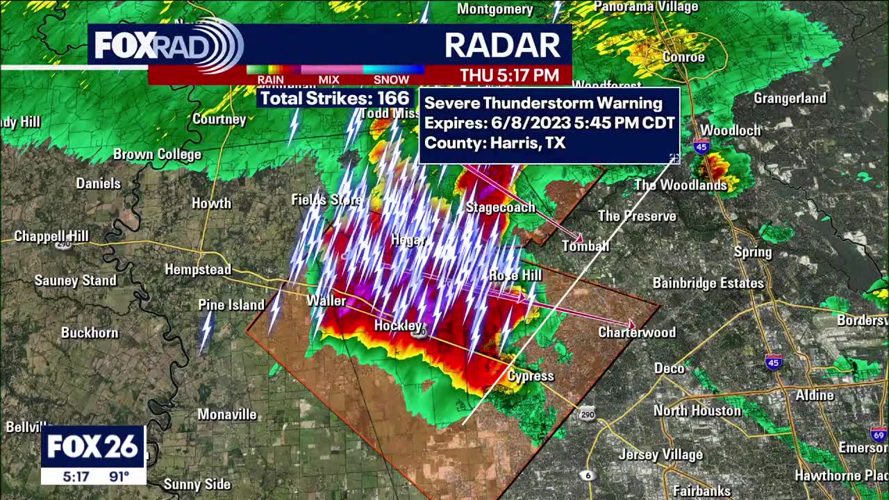 Houston weather: Thunderstorm Warning for parts of Harris County, few severe storms