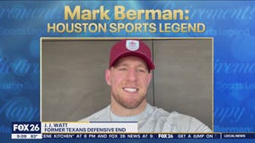 J.J. Watt congratulates FOX 26's Mark Berman on retirement