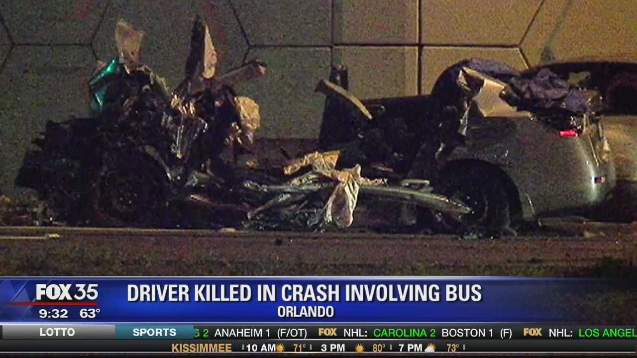Driver dies in crash involving tour bus | FOX 35 Orlando