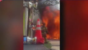 Firefighters extinguish fire blamed on improper disposal of fireworks