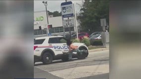 Gun-wielding woman hit by police car