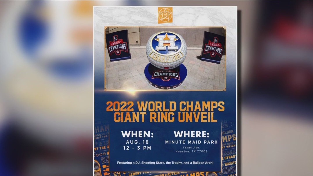 Astros unveiling new giant championship ring