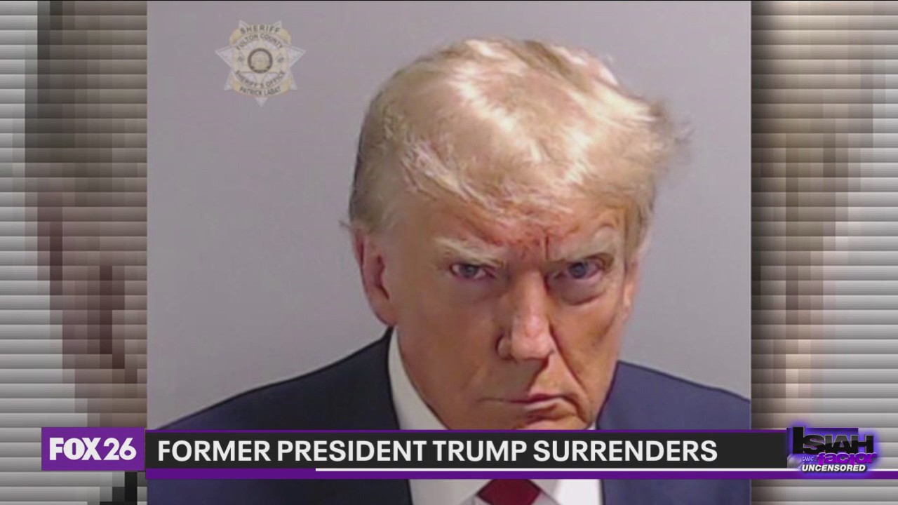 Former President Trump's mugshot released after surrendering to Georgia authorities