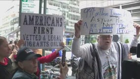 Protests held in New York over migrant crisis
