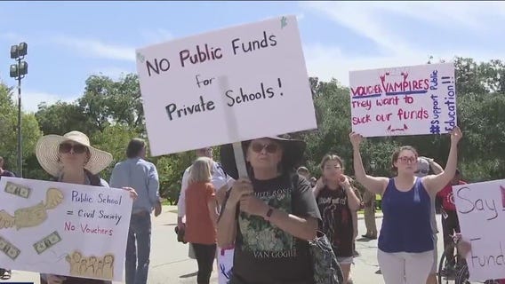 Texans gather to protest school vouchers