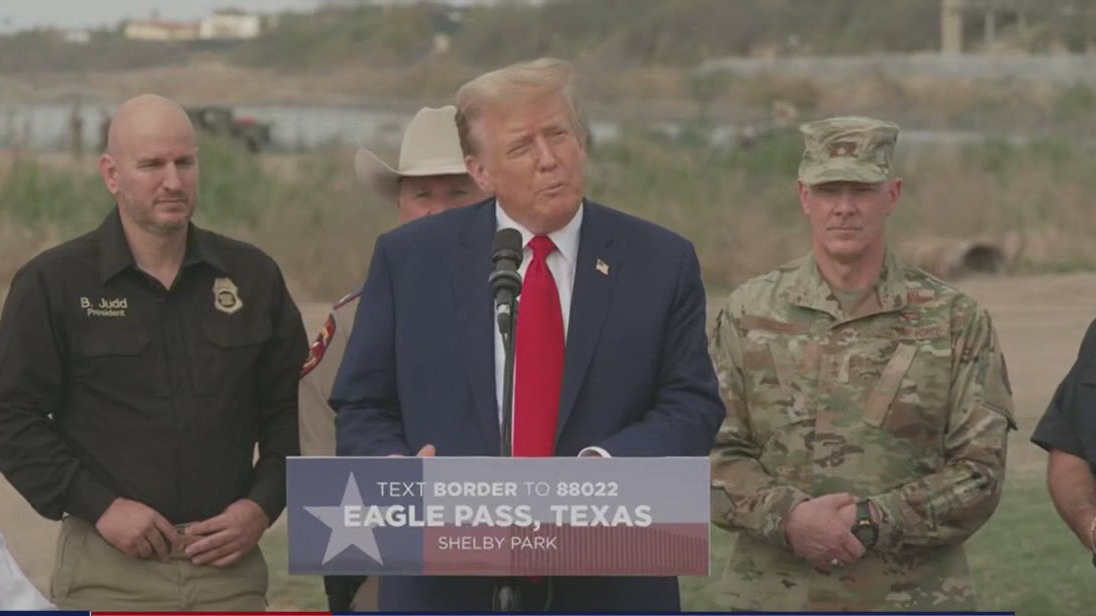 Trump at US-Mexico border in Eagle Pass, Texas