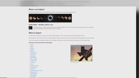 Texas parks reservations for solar eclipse