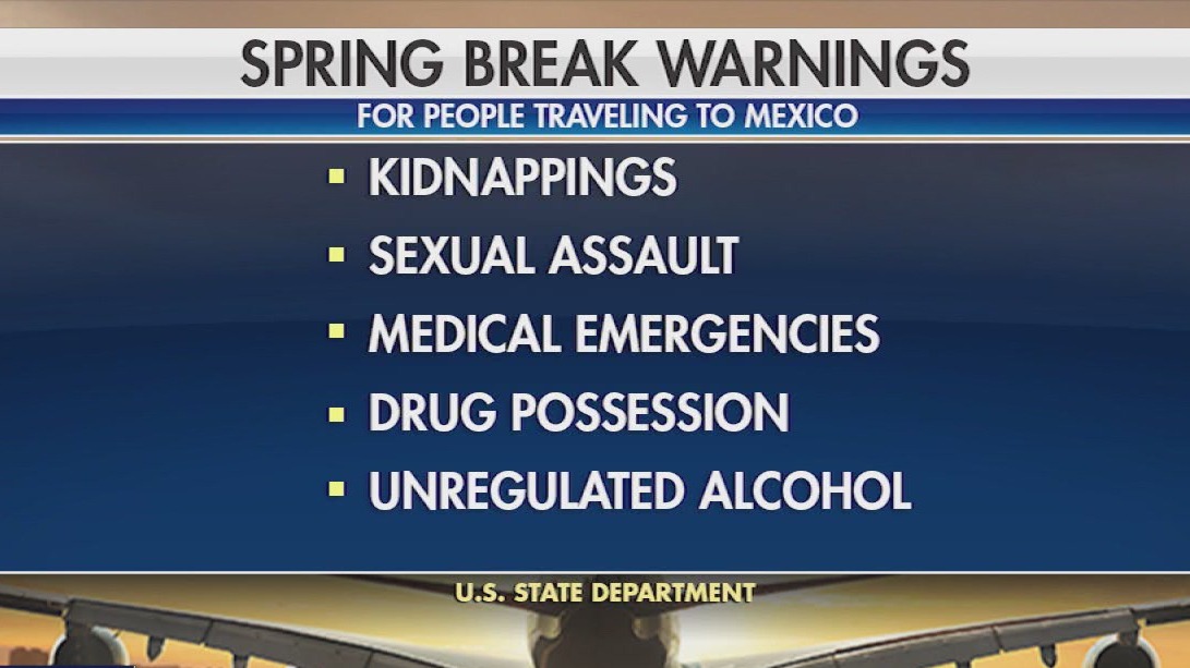 Travel safety notices for spring breakers