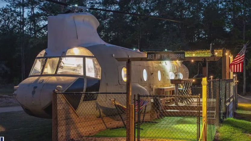 Military helicopter turned Airbnb in Tampa