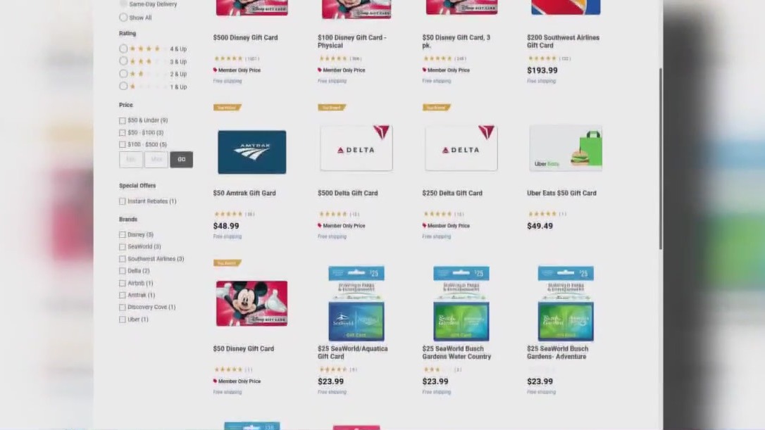 Buying gift cards at discount to save on travel