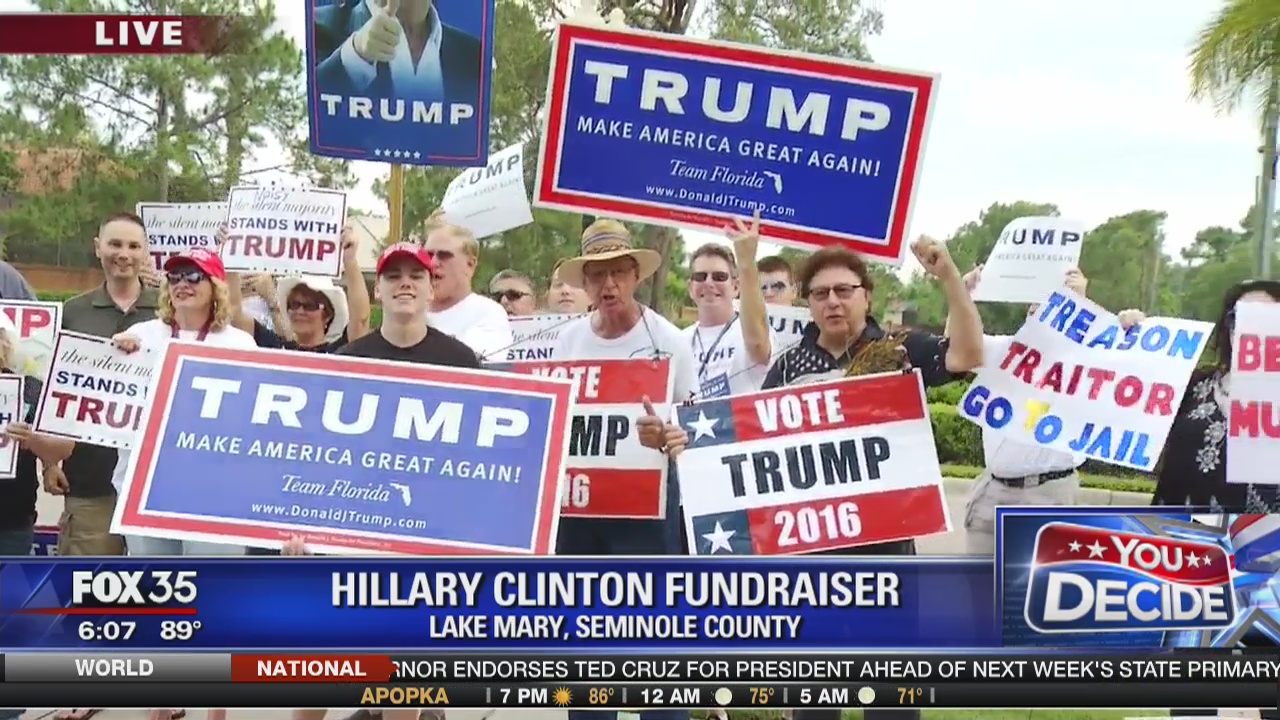 Trump supporters protest Clinton fundraiser