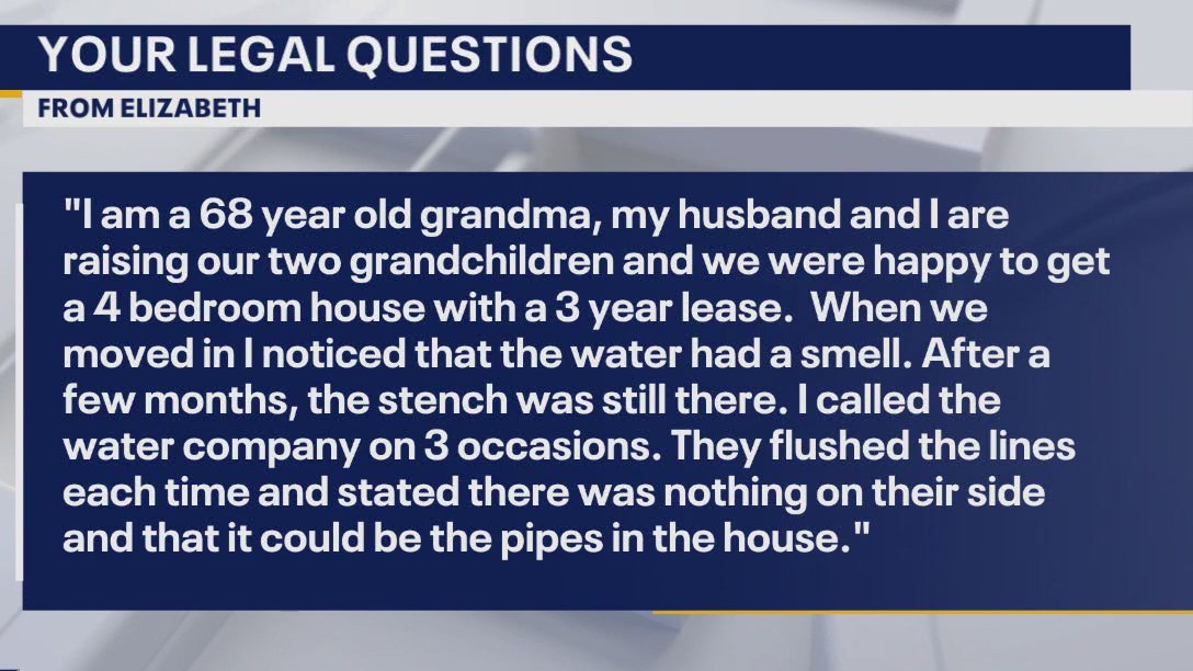 Your Legal Questions: unclean water, plumbing issues, water bills