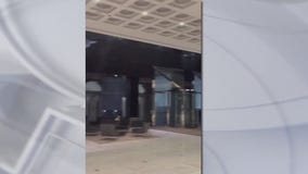 Video of storms from inside Downtown Houston building