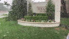 Man seen out jogging during Houston storms
