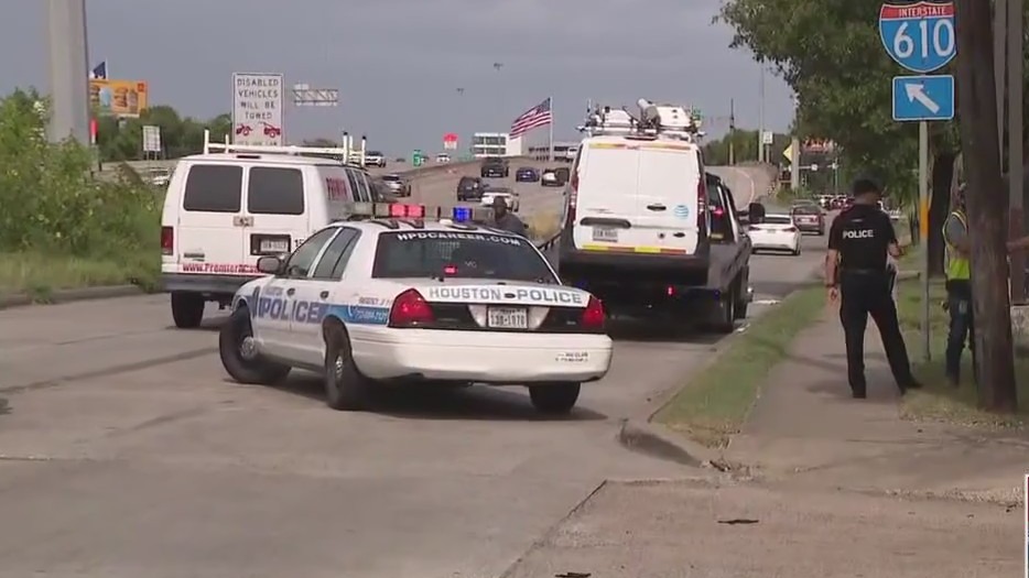 Houston police officer hit by AT&T van